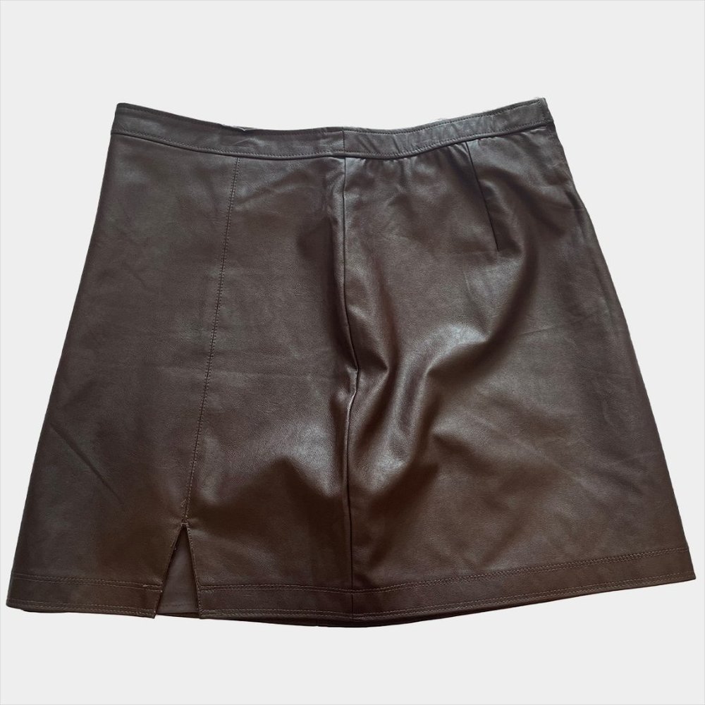 Abercrombie brown vegan leather mini skirt
